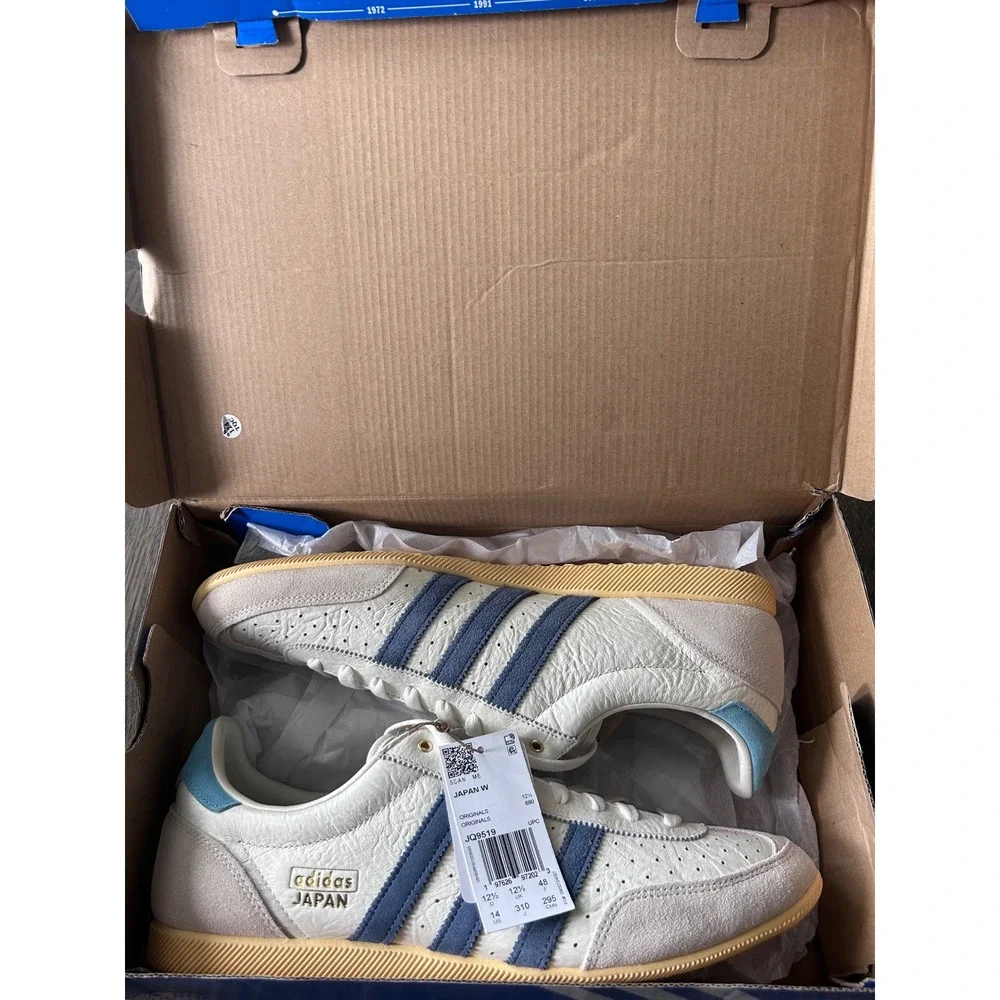 Adidas Japan W Off White Preloved Indigo Blue Gum JQ9519 Mens 12.5 Womens 14